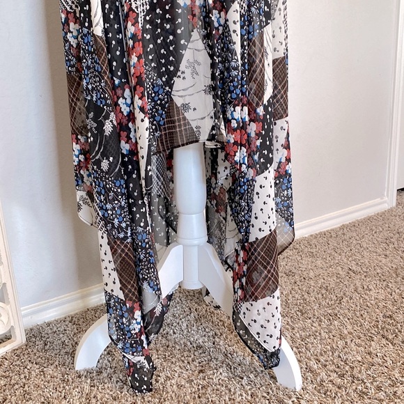 Tommy Hilfiger multicolor asymmetric dress long sleeve size M Smock Chiffon Midi - Picture 5 of 15